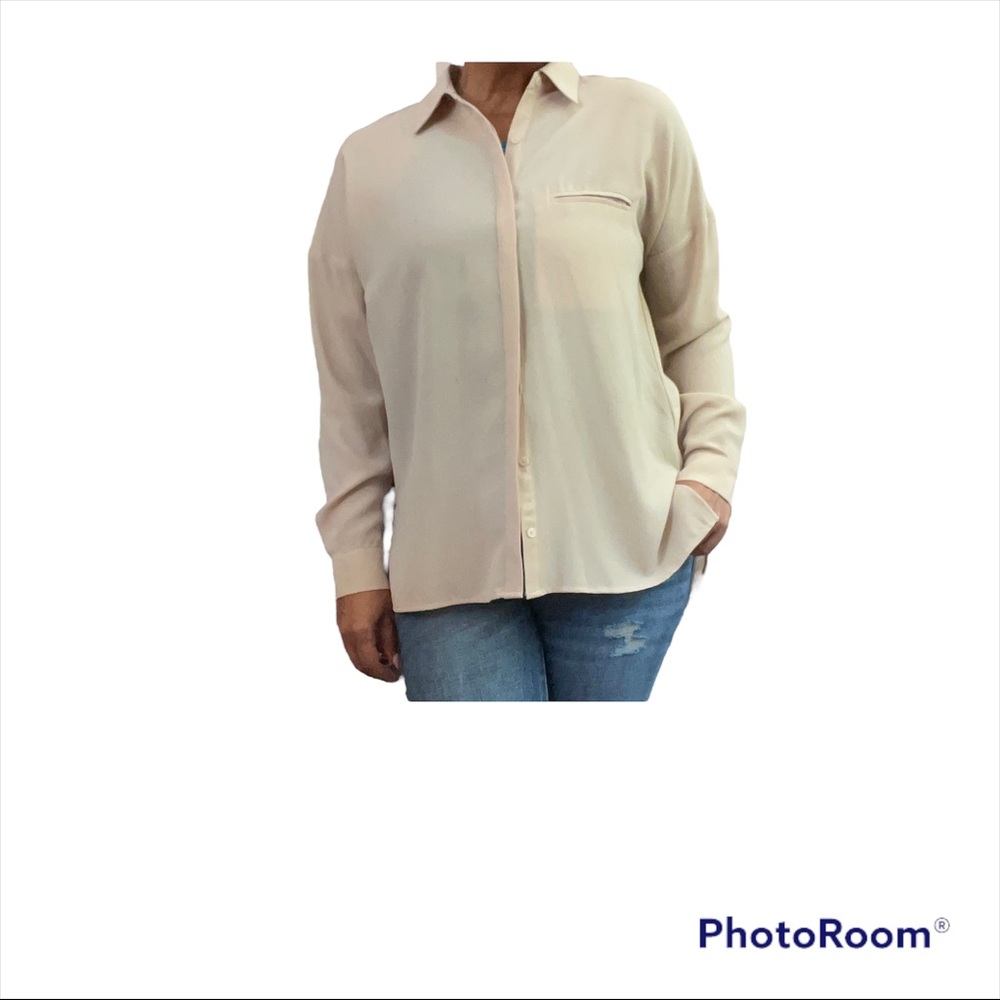 Nordstrom Sheer Oversized Tunic Shirt - XS